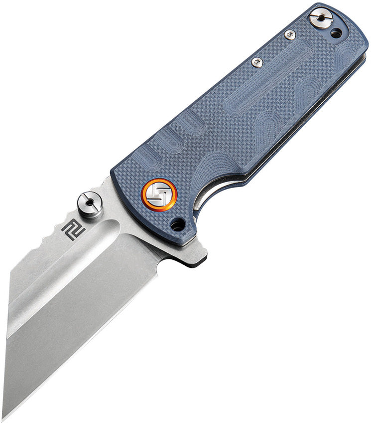 Artisan Proponent Framelock Blue Gray Textured G10 Satin D2 Knives.mx
