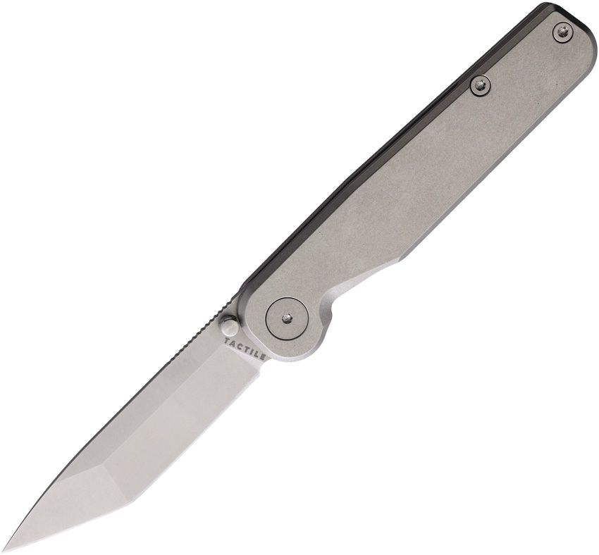 Tactile Knife Company Rockwall Linerlock Stonewash Titanium Tanto Magn