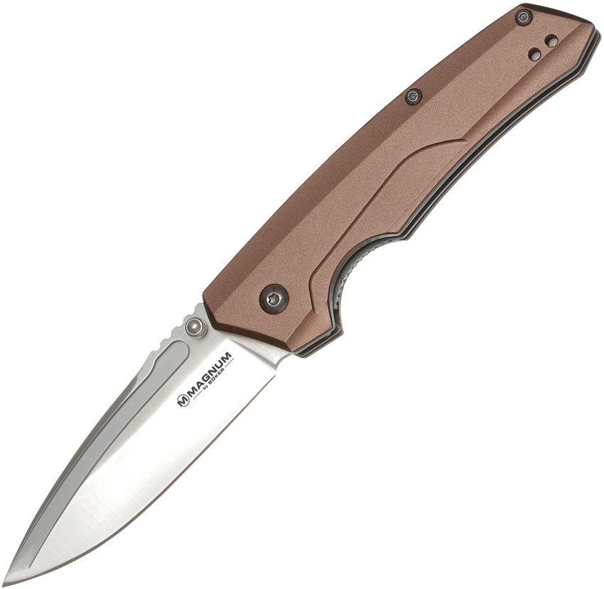 Boker Magnum Seventies Linerlock Bronze Aluminum Satin 440A – Knives.mx