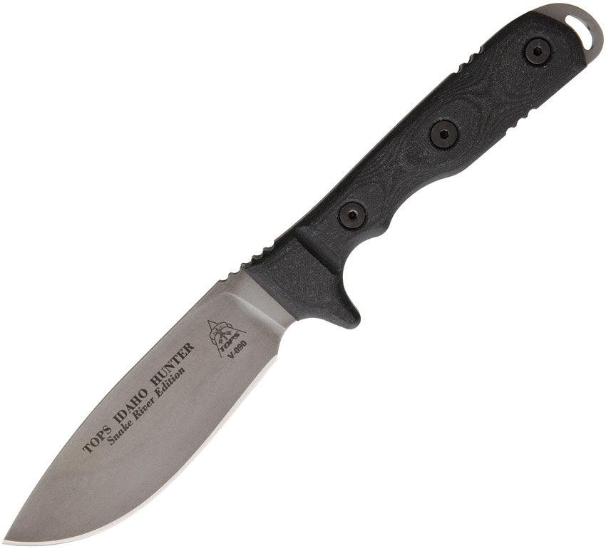 TOPS Knives Idaho Hunter Snake River Edition Black Linen Micarta Black
