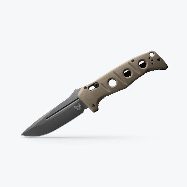 Benchmade Auto Adamas® | Desert Tan G10 | Drop-point Tungsten Gray Cerakote CPM-Cru-Wear