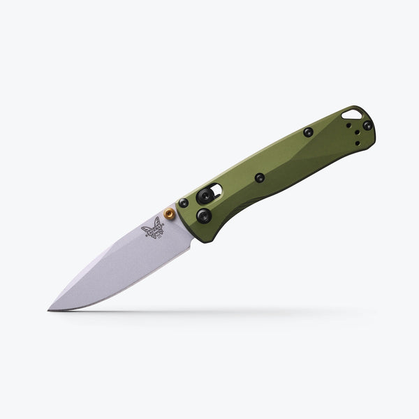Benchmade Mini Bugout® | Woodland Green | Drop-point Cerakote Crushed Silver CPM-S90V