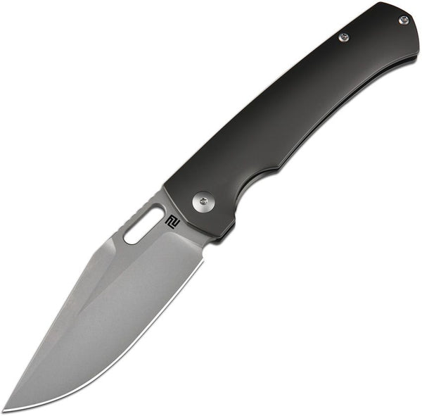 Artisan Revel Framelock S90V Black Titanium Sand Blast S90V