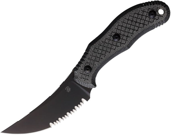 Bastinelli Creations Chopper Fixed Blade LE Blackout Micarta PVD Coated Serrated Bohler M390