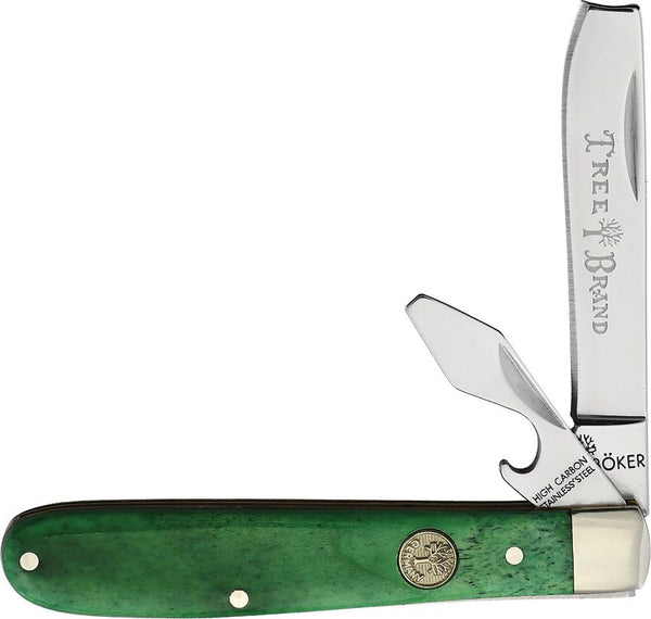 Boker Razor Jack Lime Green Smooth Bone Mirror stainless Razor Blade