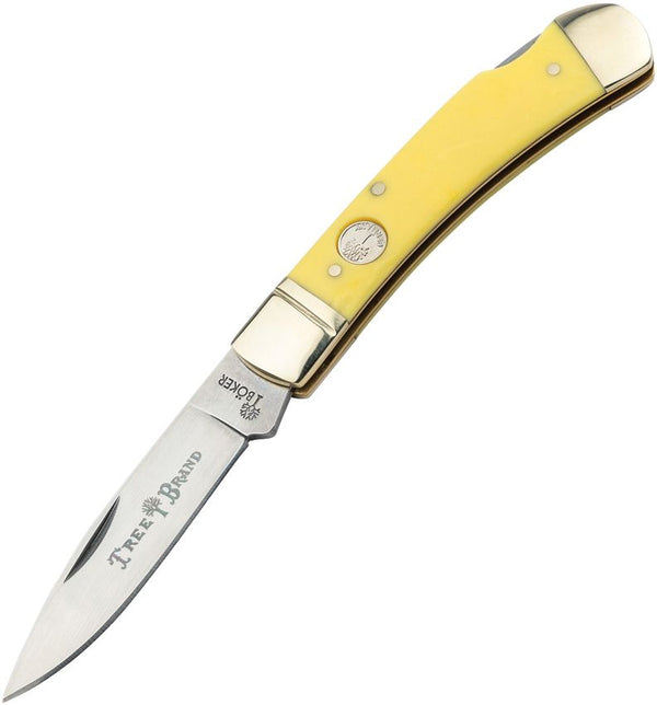 Boker Gentleman's Lockback Yellow Delrin Satin D2