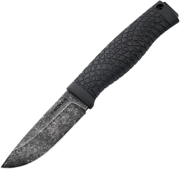 Boker Bronco Mini Blackout TPE Handle Stonewash 80CrV2