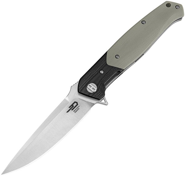 Bestech Knives Swordfish Linerlock Beige & Black G10 Satin Magnacut