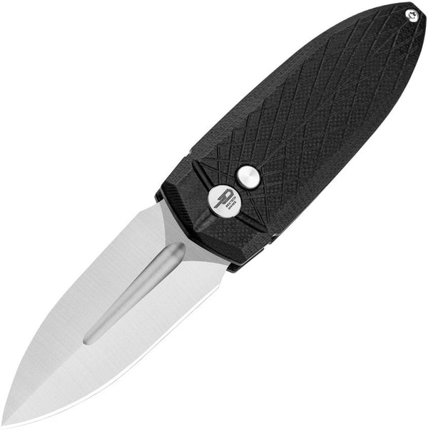 Bestech Knives Ququ Button lock Black G10 Satin 14C28N