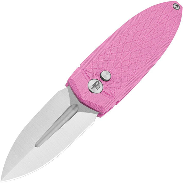 Bestech Knives Ququ Button lock Pink G10 Satin 14C28N
