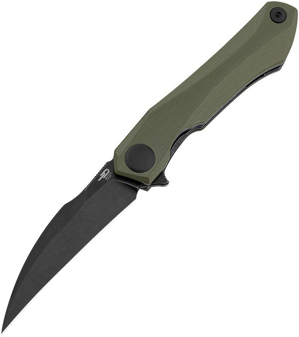 Bestech Knives Ivy Linerlock OD Green G10 Black Stonewash 14C28N Sandvik