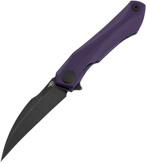 Bestech Knives Ivy Linerlock Purple G10 Black Stonewash 14C28N Sandvik