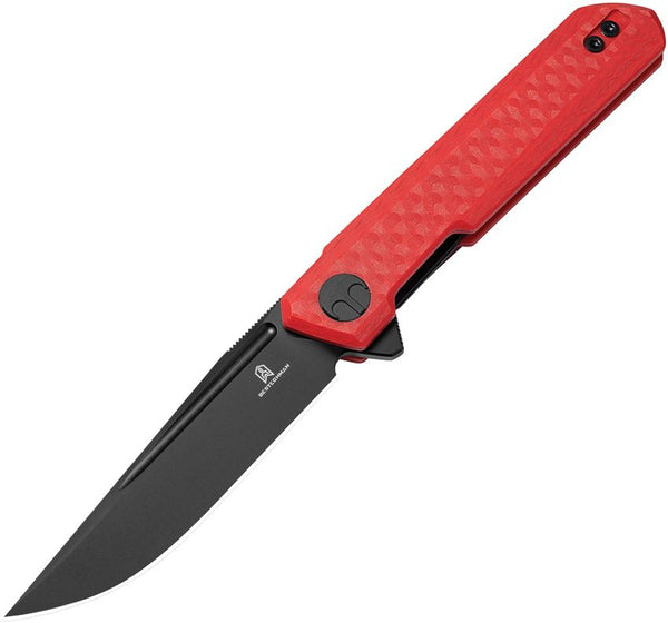 Bestech Knives Mini Dundee Linerlock Red G10 Black PVD D2