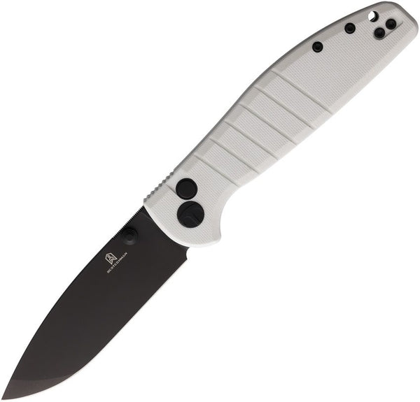 Bestech Knives Bestechman Goodboy Buttonlock White G10 Black DLC Coated D2