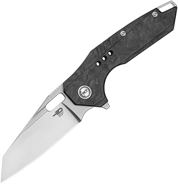 Bestech Knives Nyxie 3 Framelock Carbon Fiber w Titanium Back Stonewash S35VN