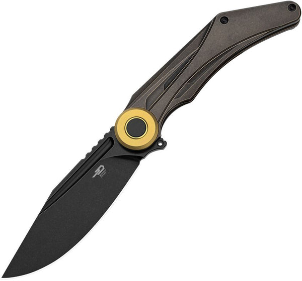 Bestech Knives Seraph Framelock Black/Bronze Titanium Black Stonewash Bohler M390