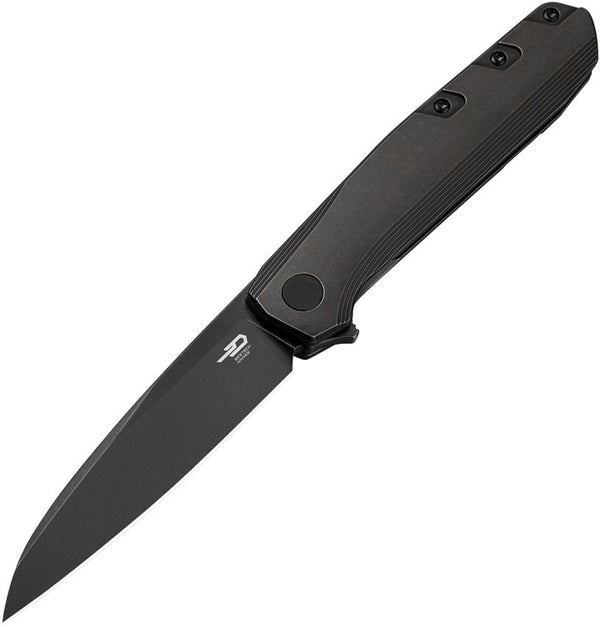 Bestech Knives 9 Framelock Blackout Titanium Stonewash Bohler M390