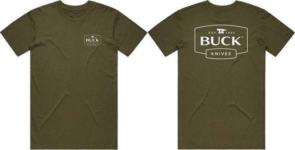 Buck Logo T-Shirt OD Green Large