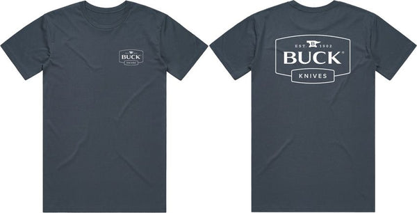 Buck Logo T-Shirt Petro Blue Large