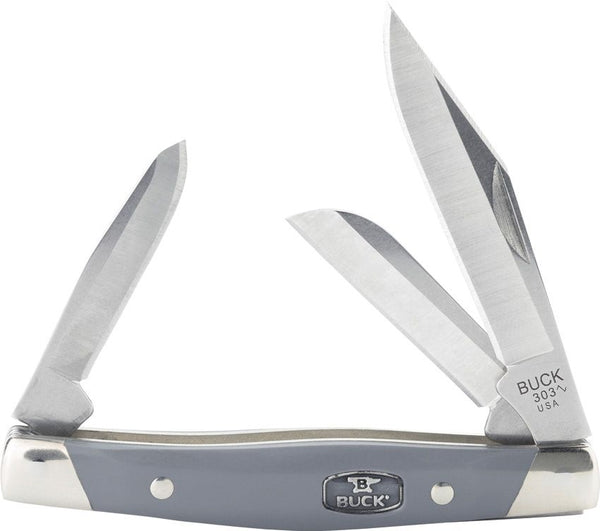 Buck Cadet Gray Nickel Silver Satin 420HC