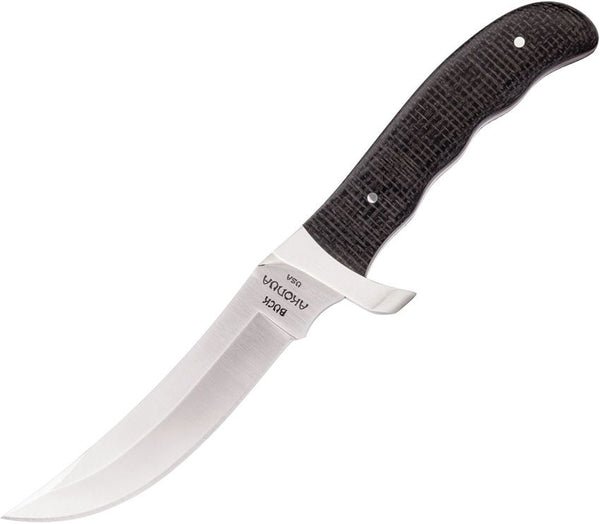 Buck Akonua 2024 Legacy Collection Black Burlap Micarta Satin S35VN