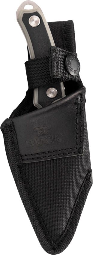 Buck Alpha Scout Select Gray GFN w Black Versaflex Inlay Stonewash Drop Point 420HC