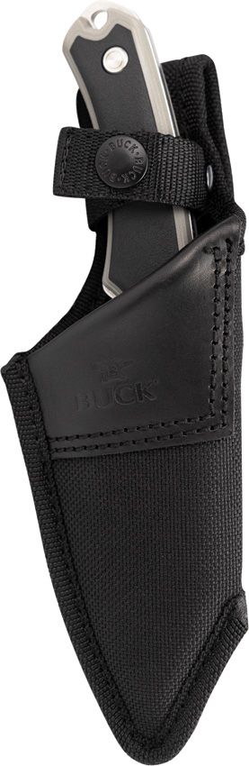 Buck Alpha Hunter Select Gray GFN w Black Versaflex Inlay Stonewash Drop Point 420HC