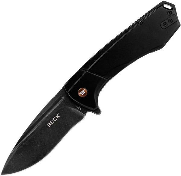 Buck Ruckus Framelock Black/Copper Aluminum w Stainless Back Black Stonewash D2