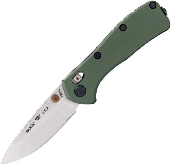 Buck Mini Range Elite Green Anodized Aluminum Satin Drop Point MagnaCut