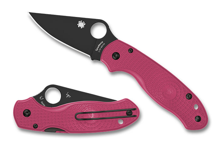 Spyderco Para Military 3 Lightweight Compression Lock Pink FRN DLC Coated PlainEdge CTS-BD1N