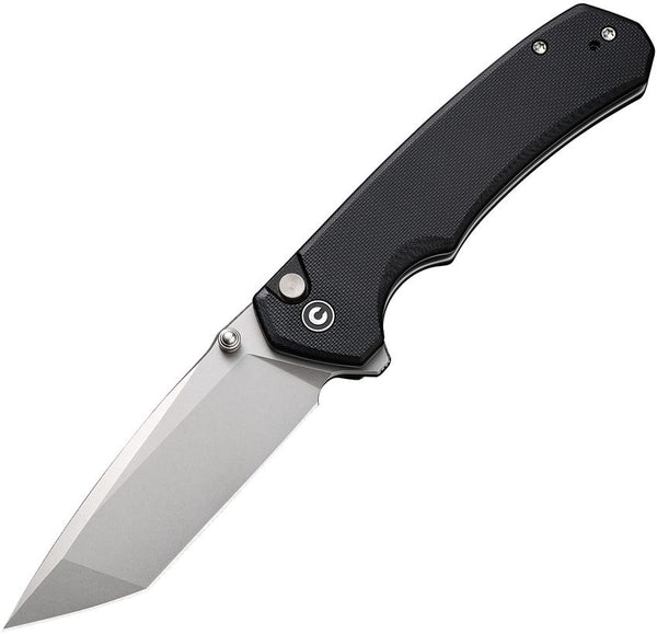 Civivi Brazen Button Lock Black G10 Stonewashed Tanto 14C28N