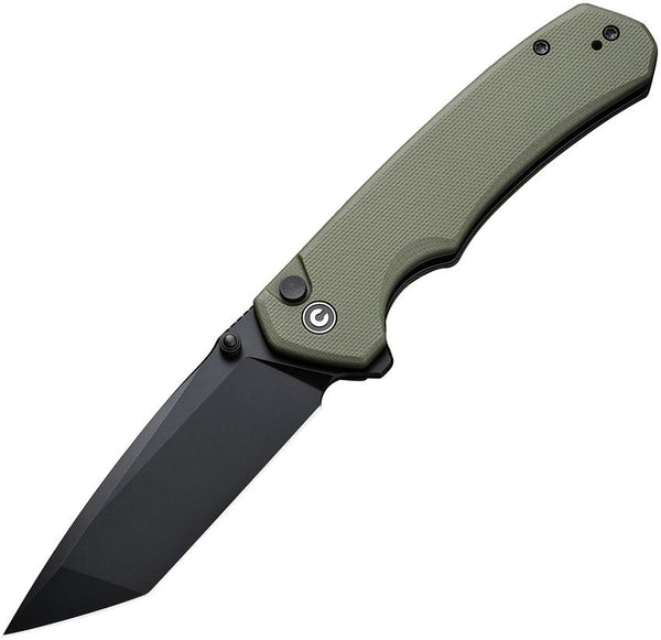 Civivi Brazen Button Lock OD Green G10 Black Tanto 14C28N