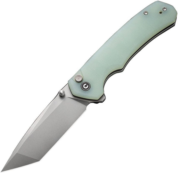 Civivi Brazen Button Lock Jade G10 Stonewashed Tanto 14C28N