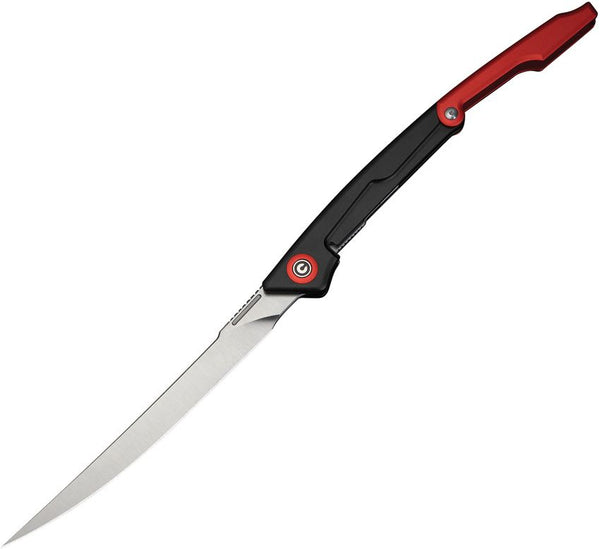 Civivi Shawka Fillet Liner Lock Black, Red Aluminum Satin Trailing Point 14C28N