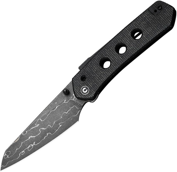 Civivi Vision FG Superlock Black Canvas Micarta Reverse Tanto Damascus