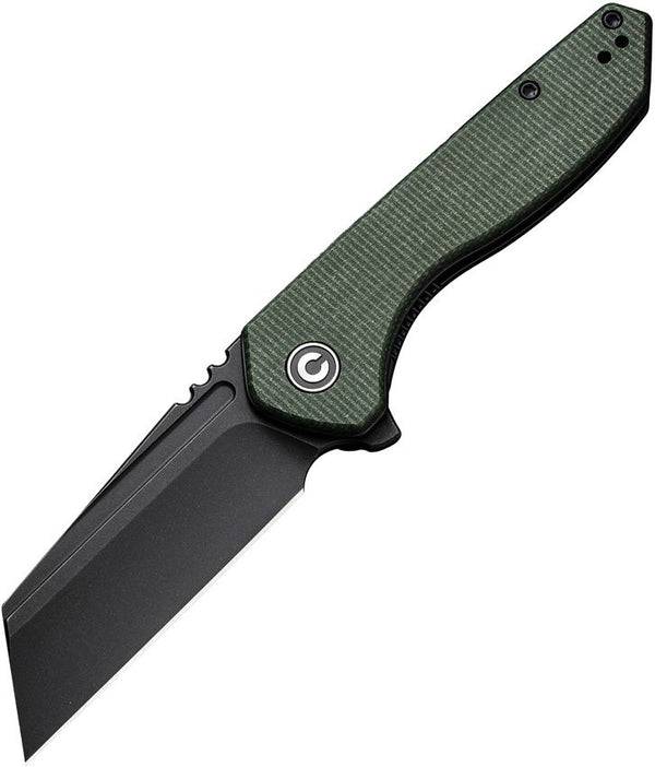 Civivi ExOne Linerlock Green Canvas Micarta Black Stonewashed Reverse Tanto Nitro-V