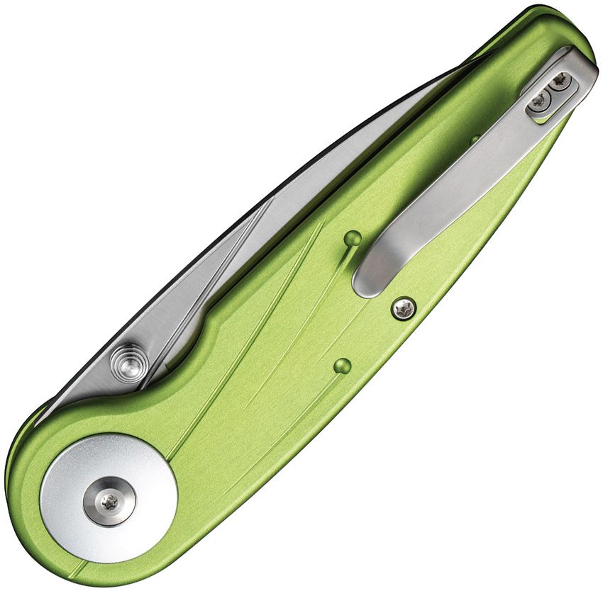 Civivi Starflare Button Lock Lime Green Aluminum Satin Wharncliffe Nitro-V