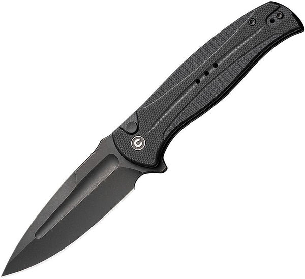 Civivi Incindie Button Lock Blackout G10 Stonewashed Spear Point 14C28N