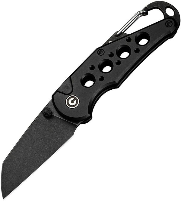 Civivi Pragma  Button Lock Blackout Aluminum Stonewashed Wharncliffe Nitro-V