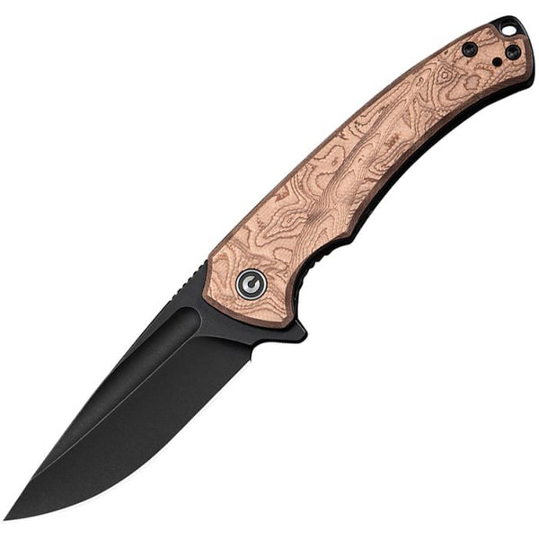 Civivi Voidflare Linerlock Copper Foil & G10 Black Stonewashed Drop Point 14C28N Sandvik