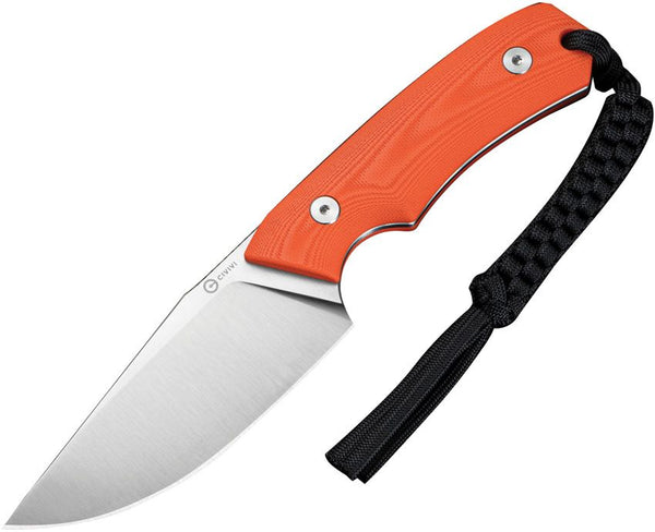 Civivi Gander Fixed Blade Orange G10 Satin Clip Point 14C28N