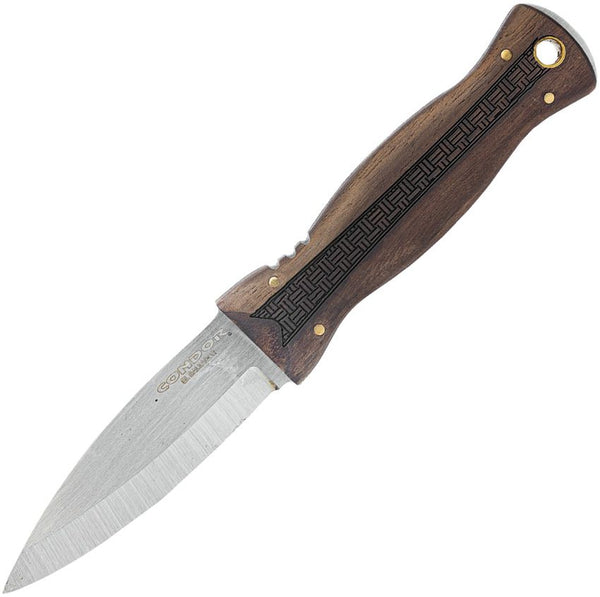 Condor Bushscot Fixed Blade Walnut Wood Satin Scandi 14C28N Sandvik