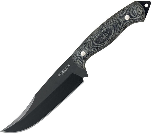 Condor Rough N Ready Fixed Blade Black Canvas Micarta Cerakote 1075HC
