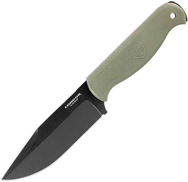 Condor Fighter Fixed Blade Army Green Polypropylene Black Cerakote 1075HC