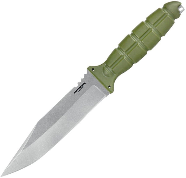 Condor Escort Fixed Blade Green Sculpted Polypropylene Stonewash 420HC