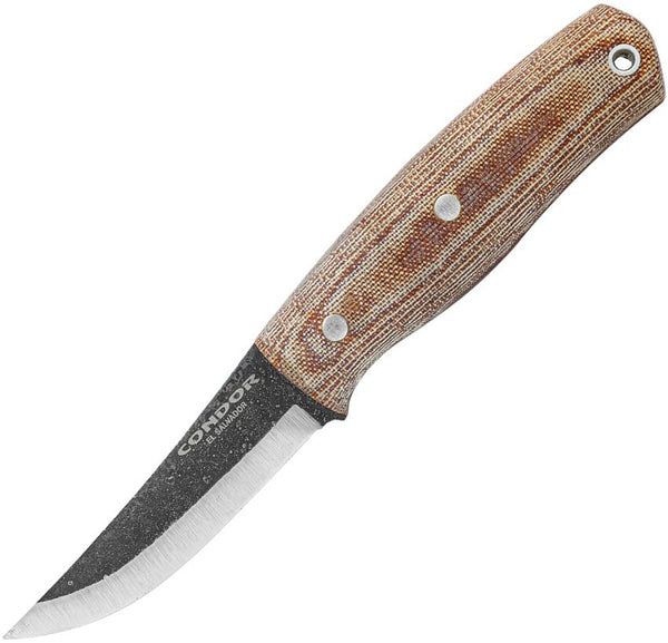 Condor Kambo Pukko Fixed Blade Tan Canvas Micarta Natural Scandi 1075HC