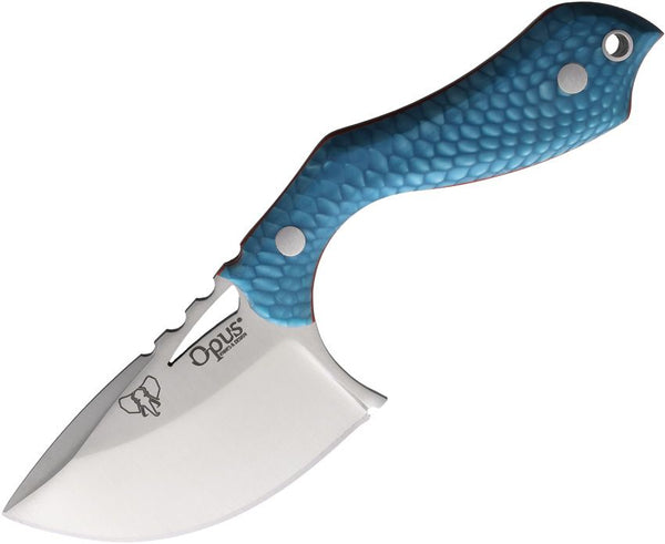 Cudeman Pyrana Neck Knife Blue Juma Satin Bohler N695