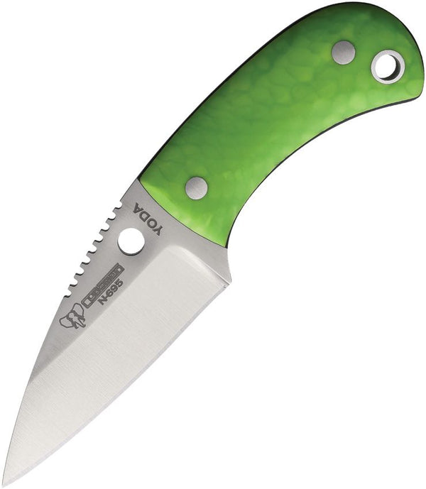 Cudeman YODA Neck Knife Green Juma Satin Bohler N695