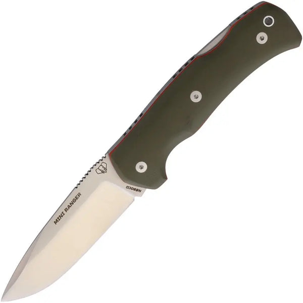Cudeman Mini Ranger Lockback Green G10 Satin Clip Point Bohler N690