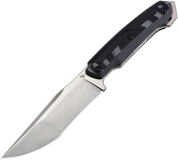 Diafire Nova II Fixed Blade Black & Gray G10 w TPR Stonewash & Electroless Nickel K110